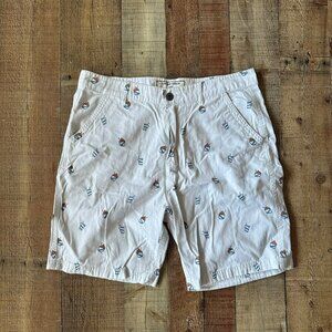 Vintage Genes White Cotton Mens Shorts With Drink Print - 36